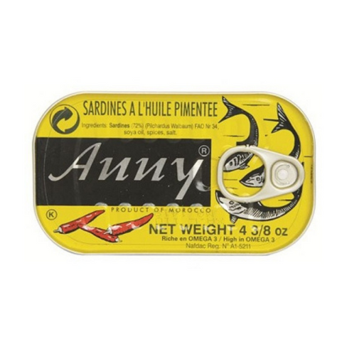 SARDINES ANNY ÉPICÉES À L'HUILE VÉGÉTALE 125 G