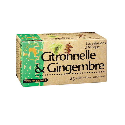 INFUSION D'AFRIQUE BIO CITRONNELLE GINGEMBRE 25 SACHETS X 1.6 G